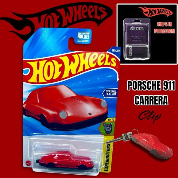 2025 Hot Wheels Porsche 911 Carrera Keychain Clip. Ships in a Protective Case! - Picture 1 of 8